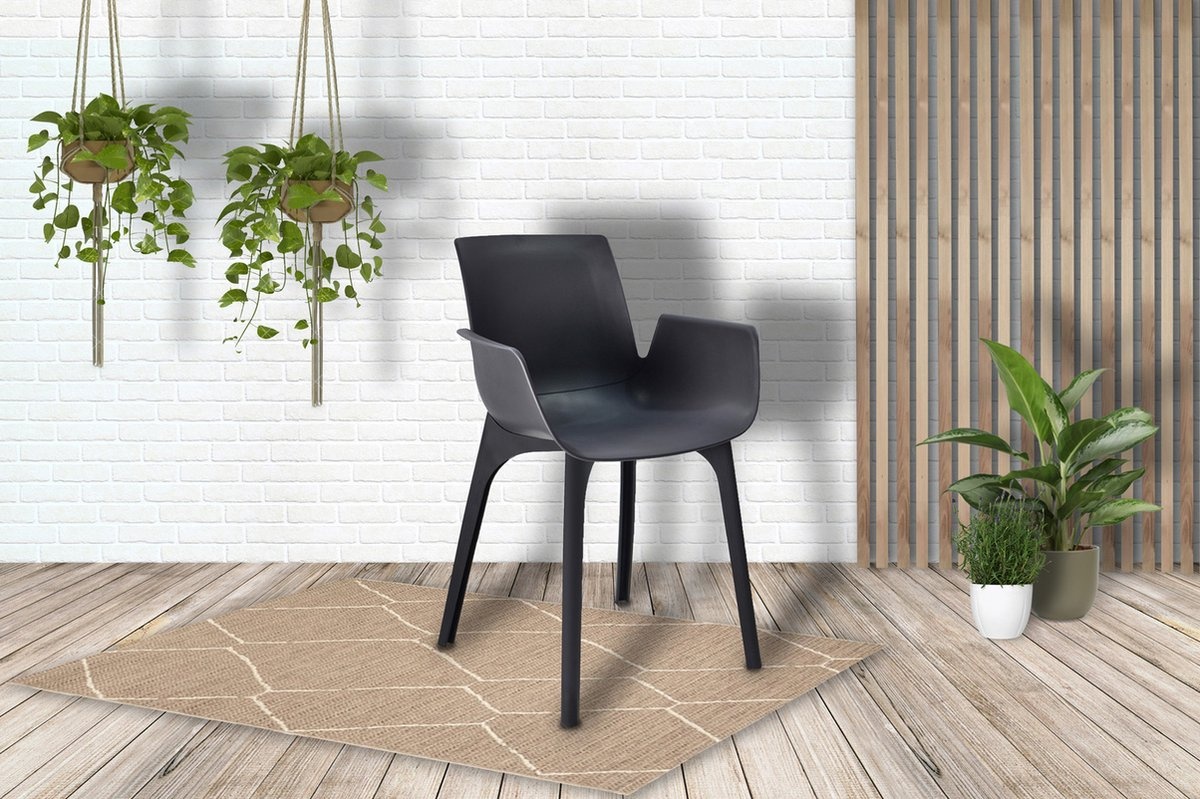 ZOMER-Sens-Line - Jasmine tuinstoel - Kunststof - set van 4 - antraciet