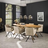 Hoyz Collection - Armstoel Raster Draaibaar - 2 Stuks - Bouclé Zandkleur