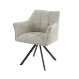 Hoyz Collection - Armstoel Raster Draaibaar - 2 Stuks - Bouclé Zandkleur