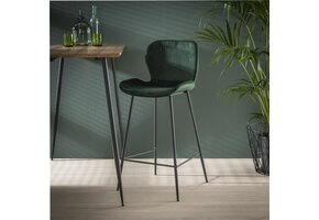 Hoyz - Barstoel Velvet - Groen - 4 stuks