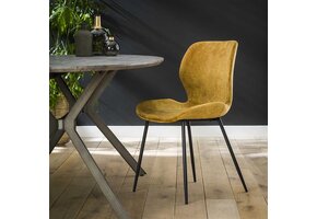 Hoyz - Velvet Stoel - Set van 4 - Kuip Zitting - Goudkleurig - 4 Stuks