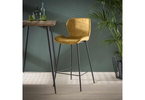 Hoyz - Barstoel Velvet - Set van 4 - Goud - 4 Stuks - Geel