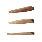 Hoyz - Wandschap Edge - 60cm - Set van 3 - Bruin
