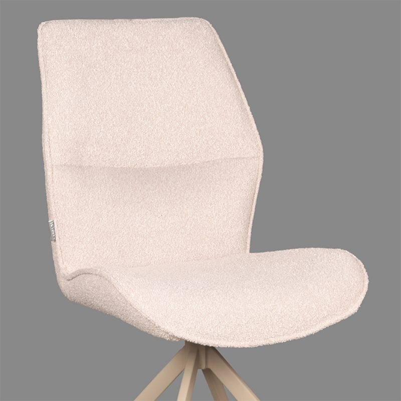 LABEL51 - Eetkamerstoel Comfy - Beige - 64x48x91cm - Set van 2