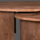 LABEL51 Salontafel Timon 100x58x40 cm - Espresso - Mangohout - Set van 2