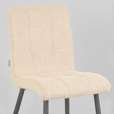 LABEL51 Eetkamerstoel Sam 57x45x86 cm - Zand - Stof - set van 2