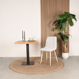 LABEL51 Eetkamerstoel Nino 54x45x89 cm - Naturel - Stof - set van 2