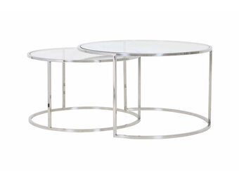 Light & Living - Salontafel DUARTE - Ø75x44cm - Zilver - Set van 2