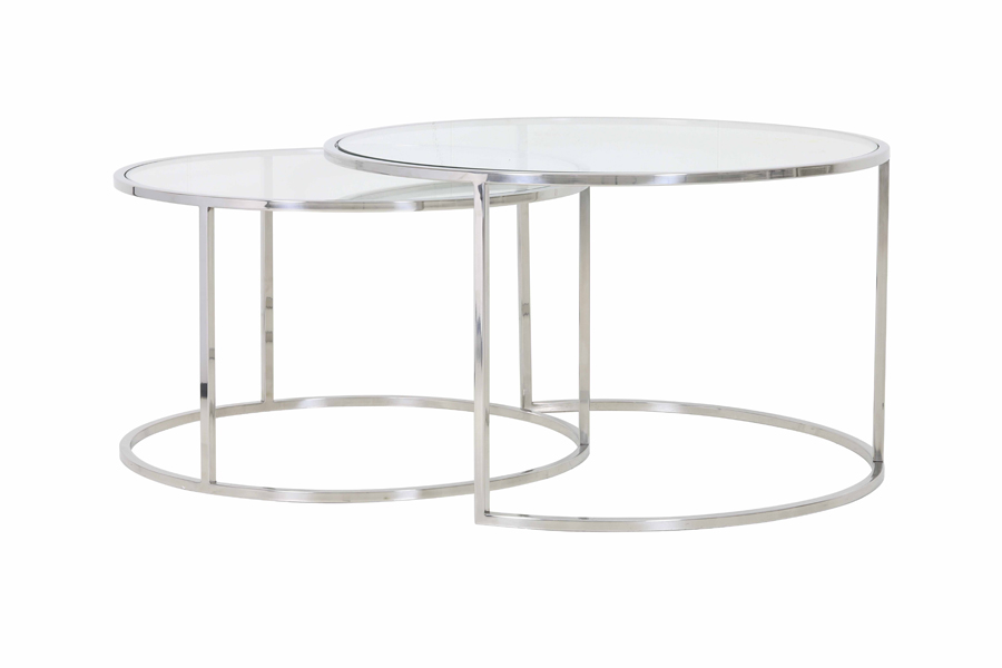 Light & Living - Salontafel DUARTE - Ø75x44cm - Zilver - Set van 2