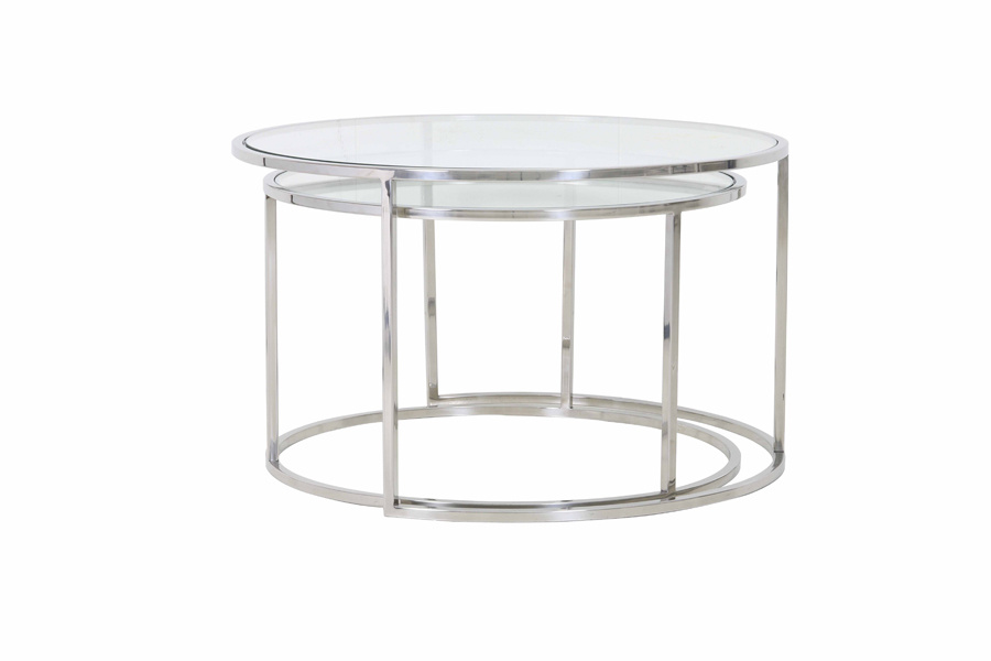 Light & Living - Salontafel DUARTE - Ø75x44cm - Zilver - Set van 2