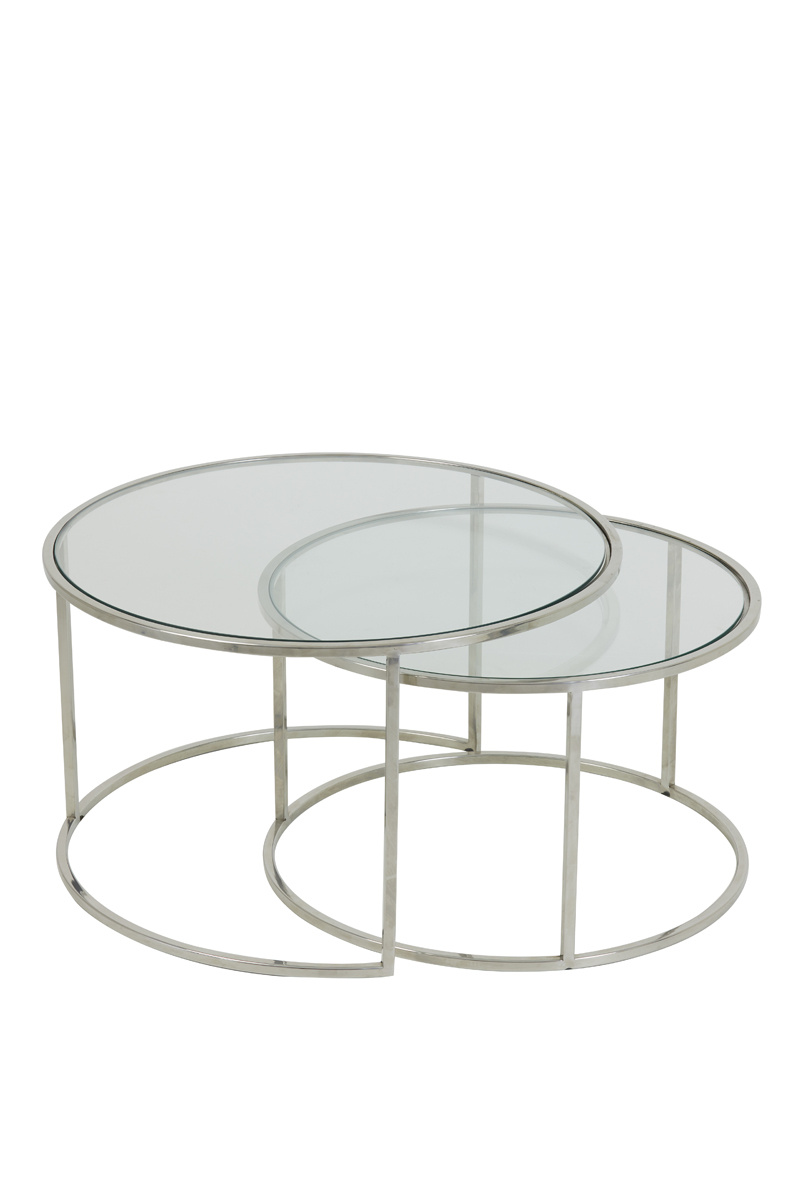 Light & Living - Salontafel DUARTE - Ø75x44cm - Zilver - Set van 2