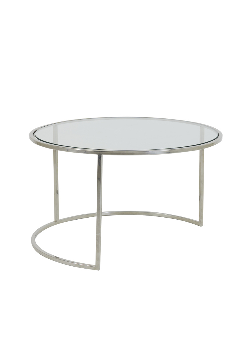 Light & Living - Salontafel DUARTE - Ø75x44cm - Zilver - Set van 2