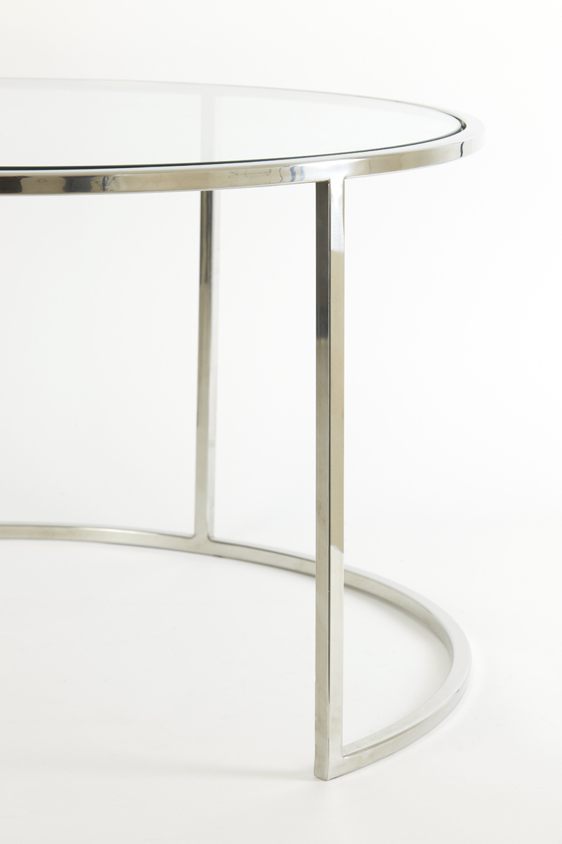 Light & Living - Salontafel DUARTE - Ø75x44cm - Zilver - Set van 2