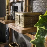 Hoyz Collection - Wandschap Curvy - Massief Acacia Naturel - Set van 5