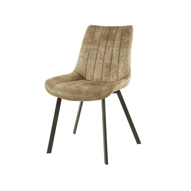 Hoyz Collection - Stoel Brede Zit - Champagne Velours - Set van 4