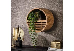 Hoyz Collection - Wandschap Tweak Ø40 - Massief Mango Zandkleur