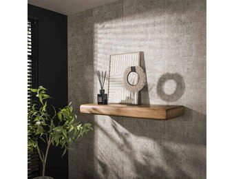 Hoyz Collection - Wandplank Sleek 118cm - Massief Mango Zandkleur