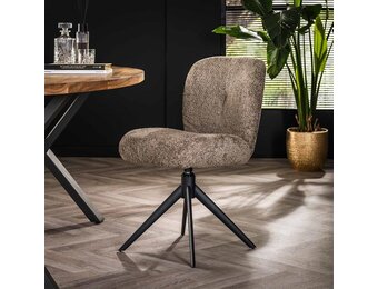 Hoyz Collection - Stoel Comfort Draaibaar. 2 Stuks - Boucle Taupe