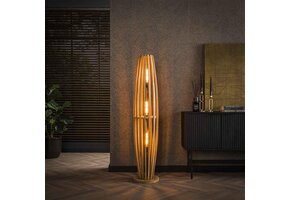 Hoyz Collection - Vloerlamp Orbit 3L - Massief Mango Naturel - L