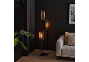 Hoyz Collection - Vloerlamp 3L Mesh Rotate - Artic Zwart