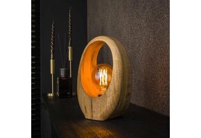 Hoyz Collection - Tafellamp Arch Wood 1L - Massief Mango Naturel
