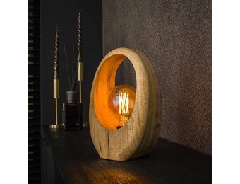 Hoyz Collection - Tafellamp Arch Wood 1L - Massief Mango Naturel