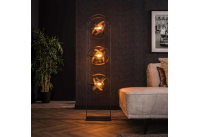 Hoyz Collection - Vloerlamp 3L Cosmos Mesh - Artic Zwart