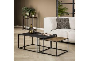 Hoyz Collection - Salontafel Iron Metallic - Grijs - Set van 2