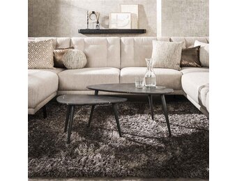 Hoyz Collection - Salontafel Set-2 Pear Shaped Organisch - 3D Zwart Bruin