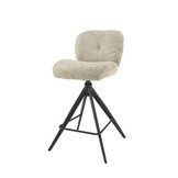 Hoyz Collection - Barstoel Comfort Draaibaar - Boucle Zandkleur - 2 Stuks