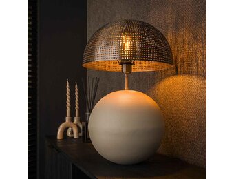 Hoyz Collection - Tafellamp 1L Sphere Natural L - Natural Grey