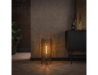 Hoyz Collection - Vloerlamp Weaver Cylinder Ø25 61cm - Zwart Nikkel