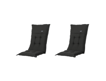 Madison - Tuinkussens Hoge Rug Rib Black - 123x50 - Zwart - 2 Stuks