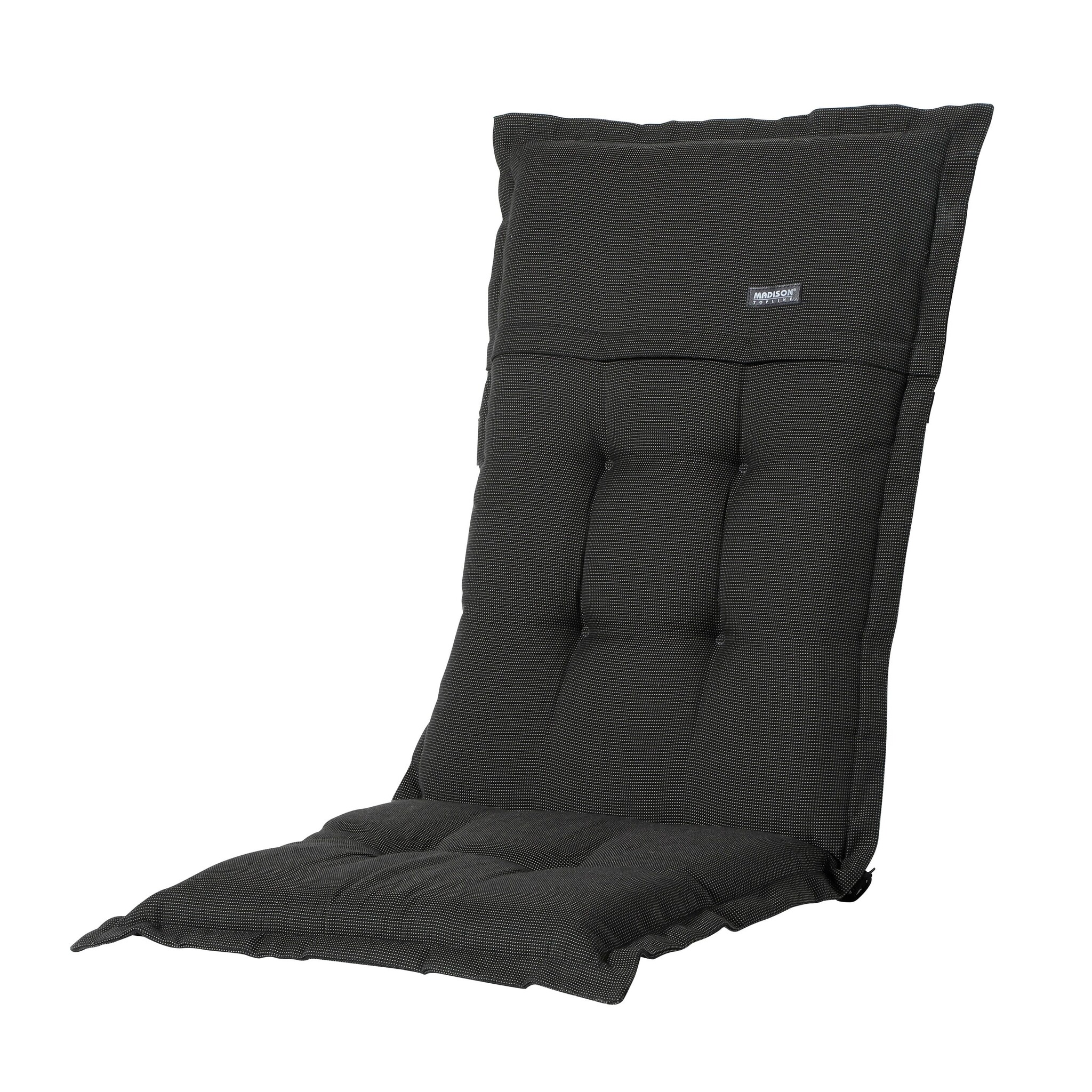 Madison - Tuinkussens Hoge Rug Rib Black - 123x50 - Zwart - 2 Stuks