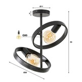 Hoyz Collection - Plafondlamp 2L Hover - Charcoal