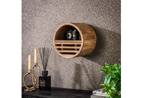Hoyz Collection - Wandschap Tweak Ø30 - Massief Mango Zandkleur