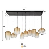 Hoyz Collection - Hanglamp 5+4 Dot Pattern - Amberkleurig Glas