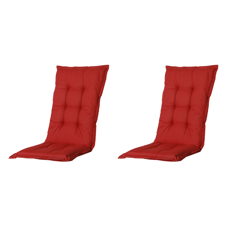 Madison - Tuinkussens Hoge Rug Basic Red - 123x50 - Rood - 2 Stuks