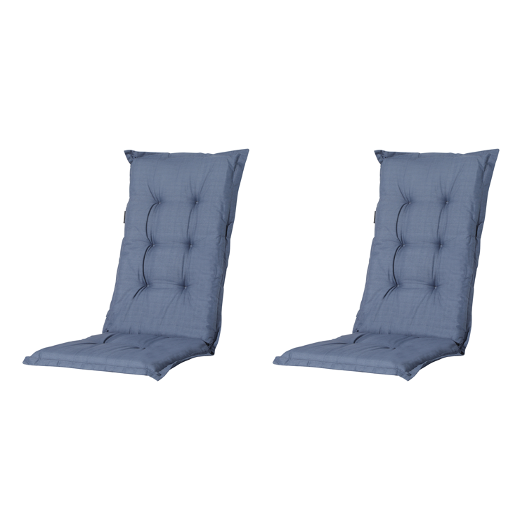 Madison - Tuinkussens Hoge Rug Basic Kobalt - 123x50 - Blauw - 2 Stuks