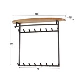 Hoyz Collection - Kapstok Round 16 Haken Hoedenplank - Massief Acacia