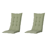 Madison - Tuinkussens Hoge Rug Panama Sage - 123x50 - Groen - 2 Stuks