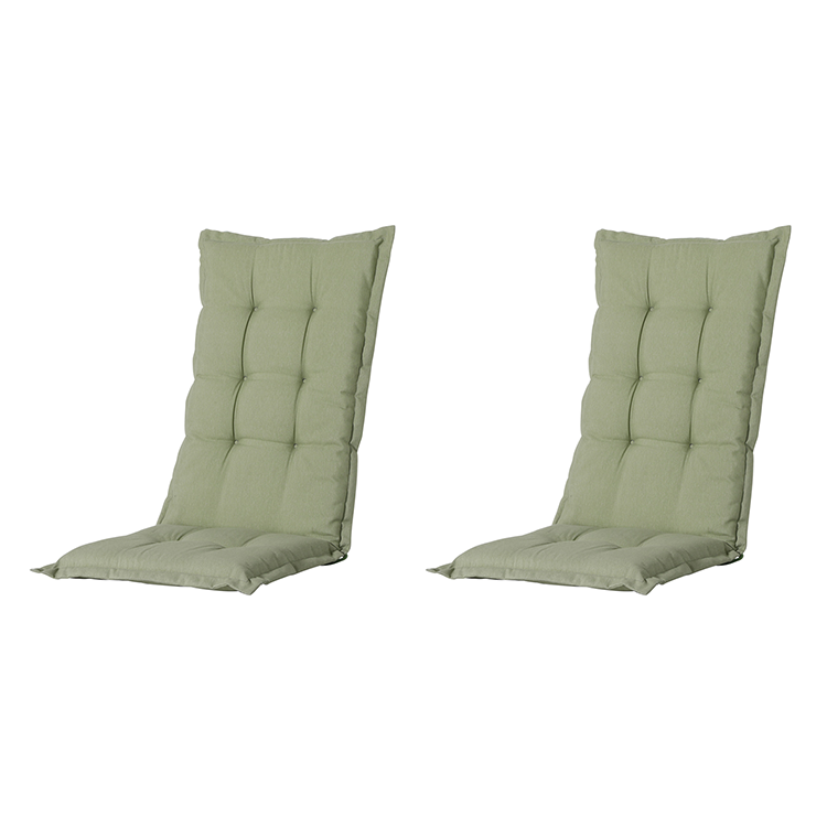 Madison - Tuinkussens Hoge Rug Panama Sage - 123x50 - Groen - 2 Stuks
