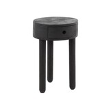 Hoyz Collection - Nachtkastje 1L Round Full Wood - Massief Acacia Zwart