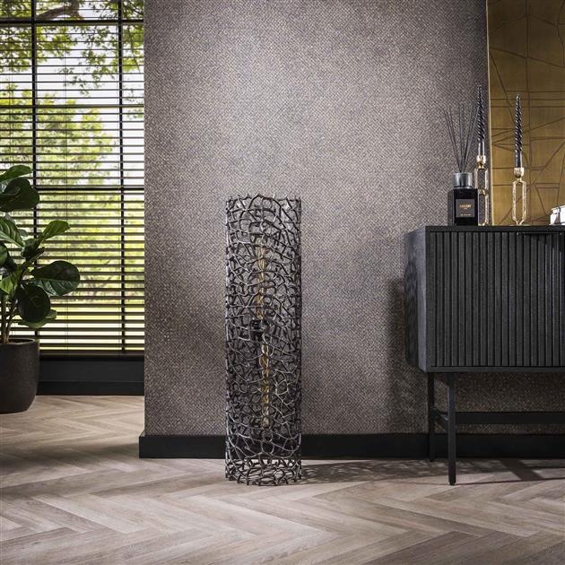 Hoyz Collection - Vloerlamp Weaver Cylinder Ø25 92cm L - Zwart Nikkel