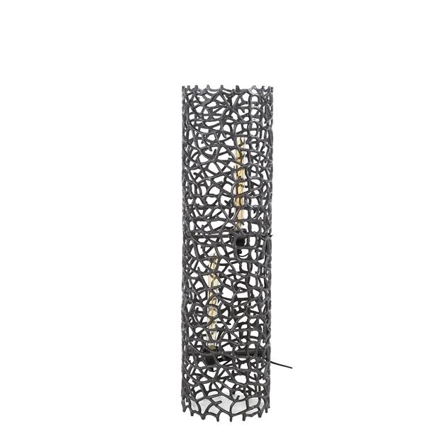 Hoyz Collection - Vloerlamp Weaver Cylinder Ø25 92cm L - Zwart Nikkel