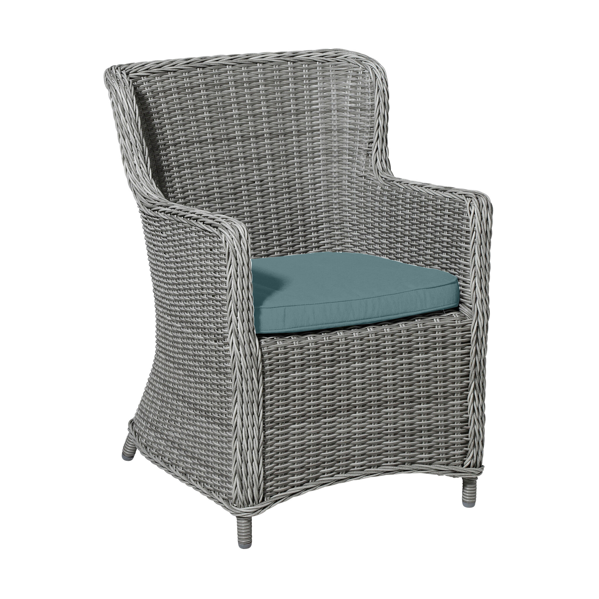 Madison - Wickerkussen 48x48 - Zilver - Beige Recycled Canvas - 2 Stuks
