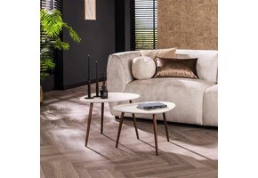 Hoyz Collection - Salontafel Stone - Marmer Composiet - Set van 2