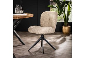 Hoyz Collection - Stoel Comfort Draaibaar. 2 Stuks - Boucle Zandkleur