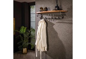 Hoyz Collection - Kapstok Round  8 Haken Hoedenplank - Acaciahout