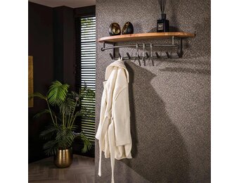 Hoyz Collection - Kapstok Round  8 Haken Hoedenplank - Acaciahout